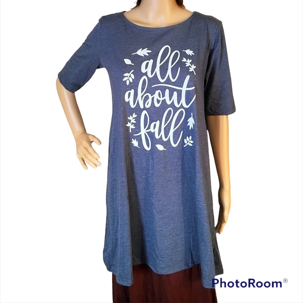 NIB AirWaves "All About Fall" Dress T-shirt Gray S